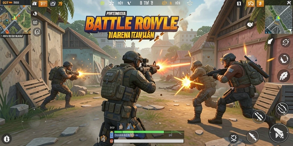 Tangkapan layar 6CF menunjukkan aksi menegangkan dalam game Battle Royale.