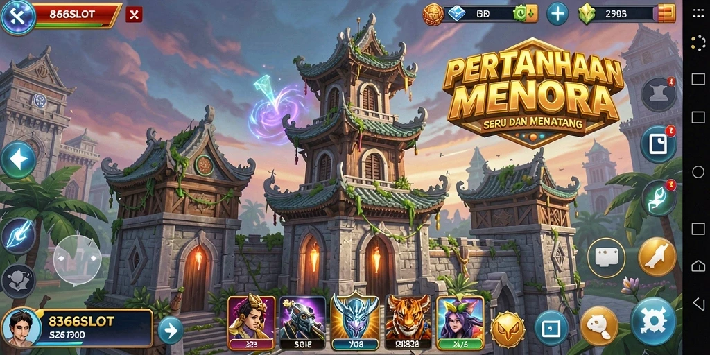 Screenshot utama 8368SLOT menampilkan aksi seru dalam permainan Tower Defense.