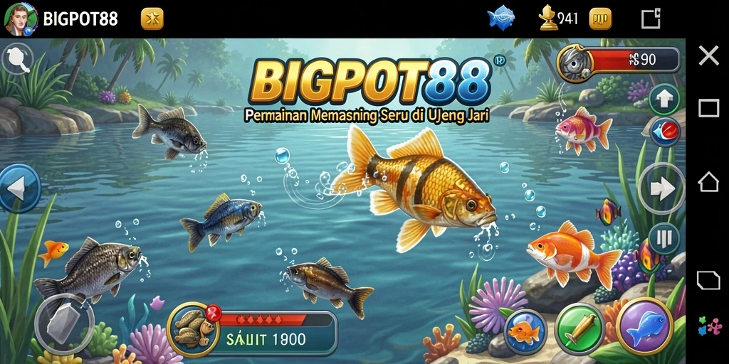 Gameplay seru BIGPOT88 yang menampilkan petualangan memancing.