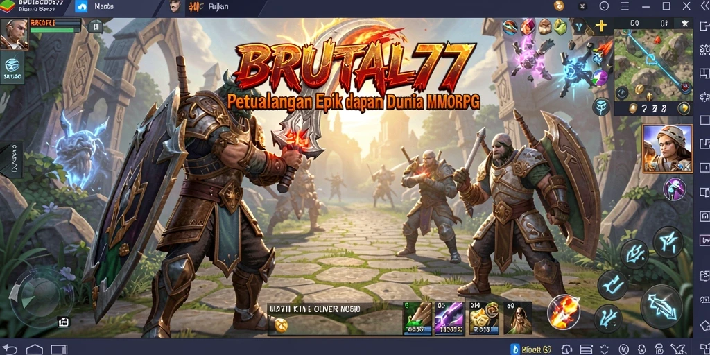 Tangkapan layar utama menampilkan aksi seru dalam gameplay MMORPG.