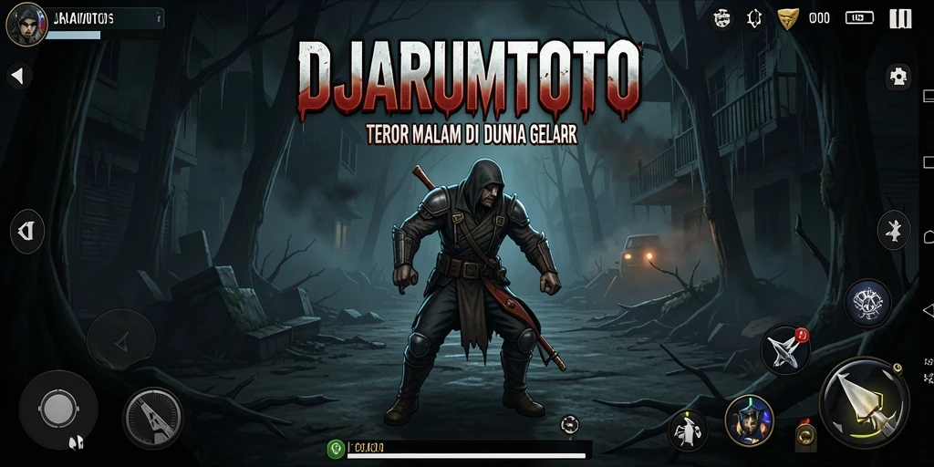 Tangkapan layar gameplay DJARUMTOTO menampilkan suasana horor yang mencekam.