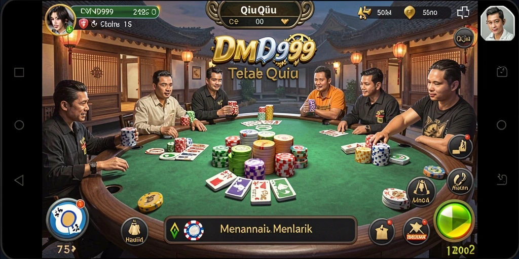Screenshot utama DMD999 menampilkan gameplay seru QiuQiu.