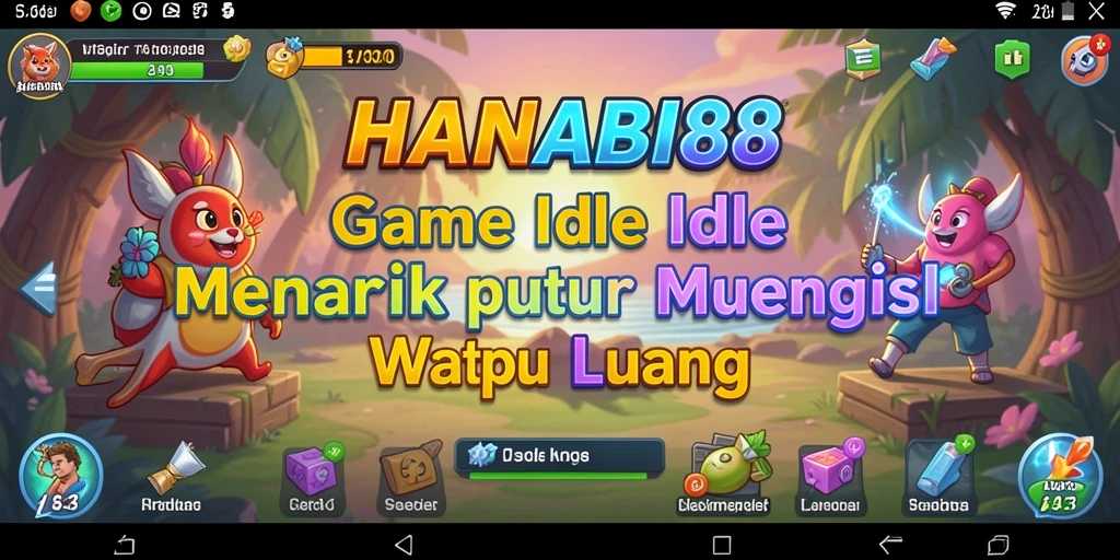 Screenshot gameplay HANABI88 menunjukkan karakter yang sedang beraksi dalam mode Idle.