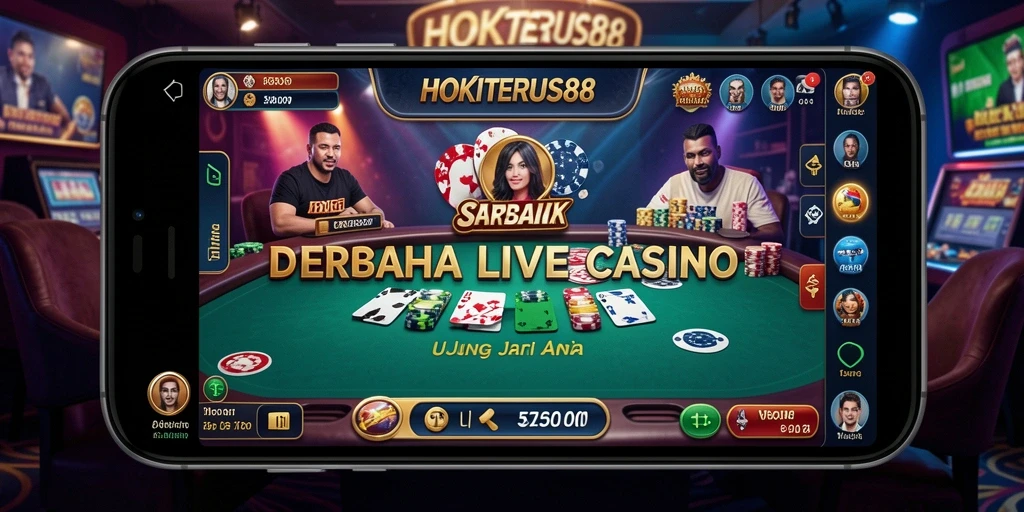 Tangkapan layar gameplay HOKITERUS88 yang menampilkan dealer langsung dan interaksi pemain.