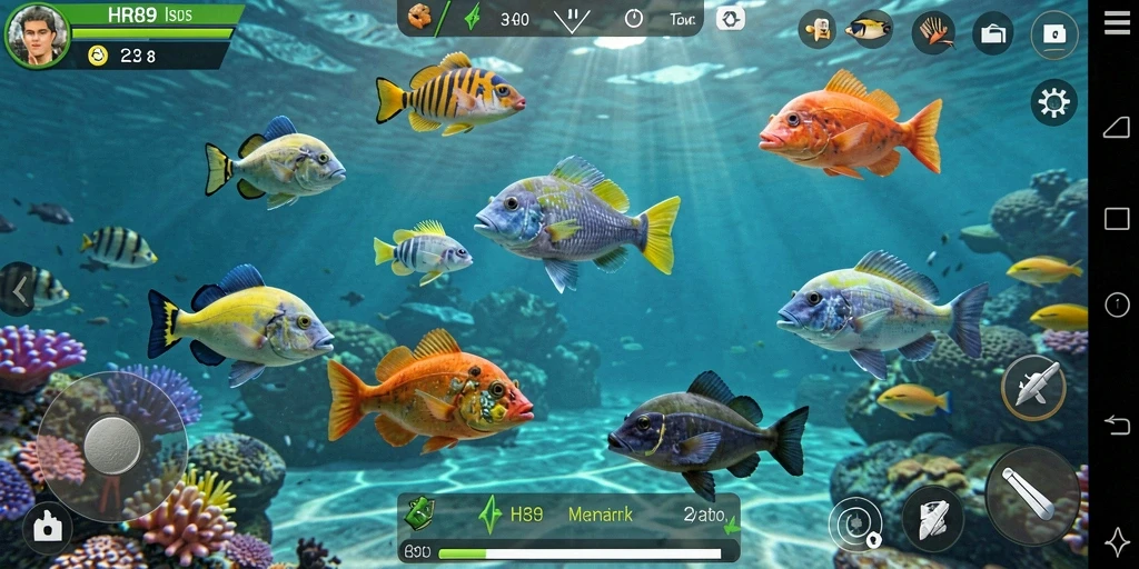 Tampilan gameplay seru Tembak Ikan di HR89.