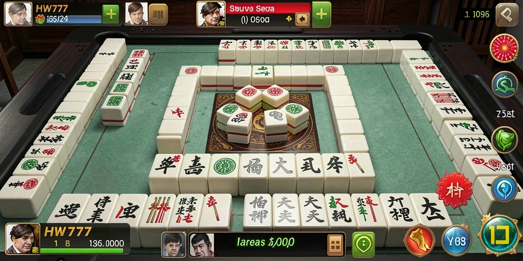 Screenshot HW777 menampilkan gameplay Mahjong yang seru dan menyenangkan.