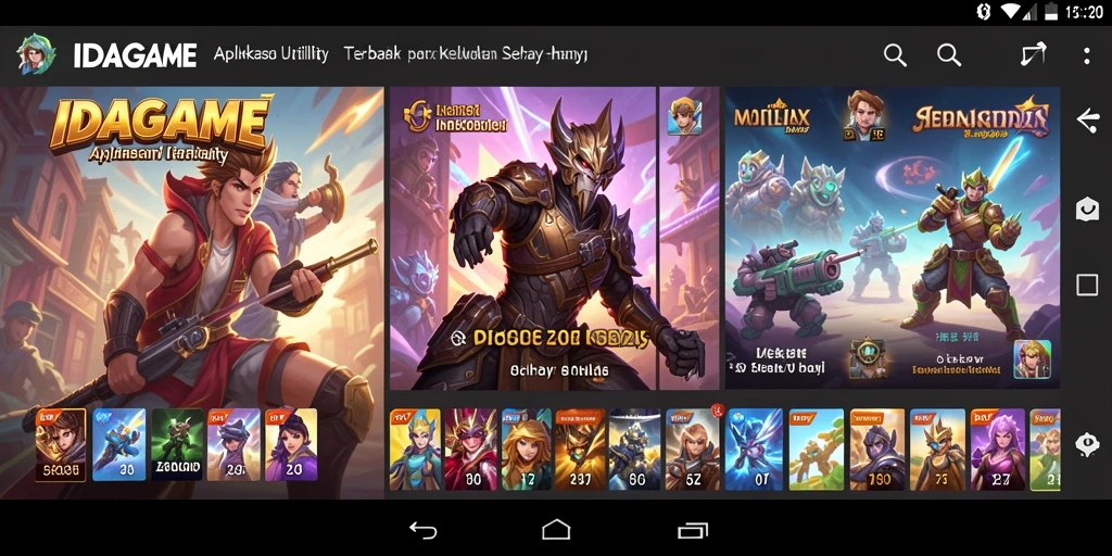 Screenshot utama IDAGAME menampilkan fitur pengingat dan analisis kegiatan.