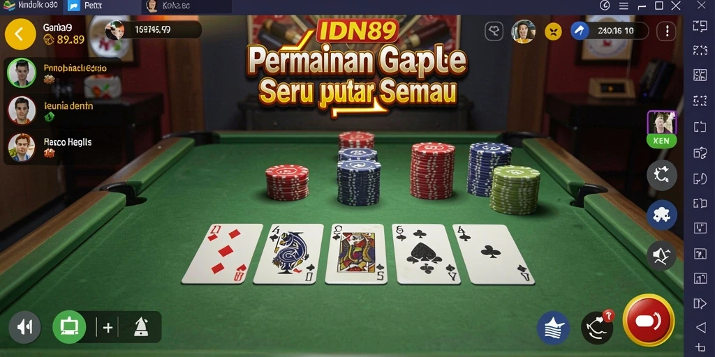 Tampilan gameplay Gaple yang seru dan interaktif di IDN89.