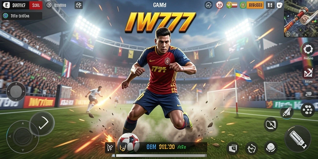 Screenshot gameplay IW777 menampilkan aksi olahraga yang intens.