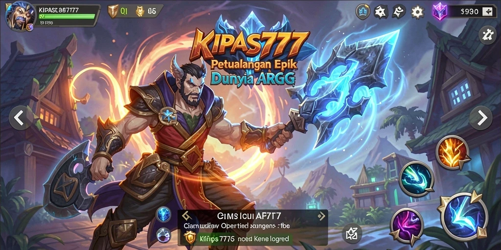 Tampilan gameplay KIPAS777 dengan karakter yang bertarung melawan monster.