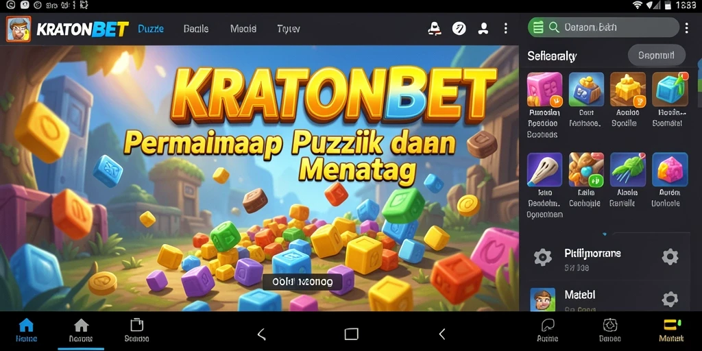 Tampilan gameplay KRATONBET yang penuh warna dan menantang.