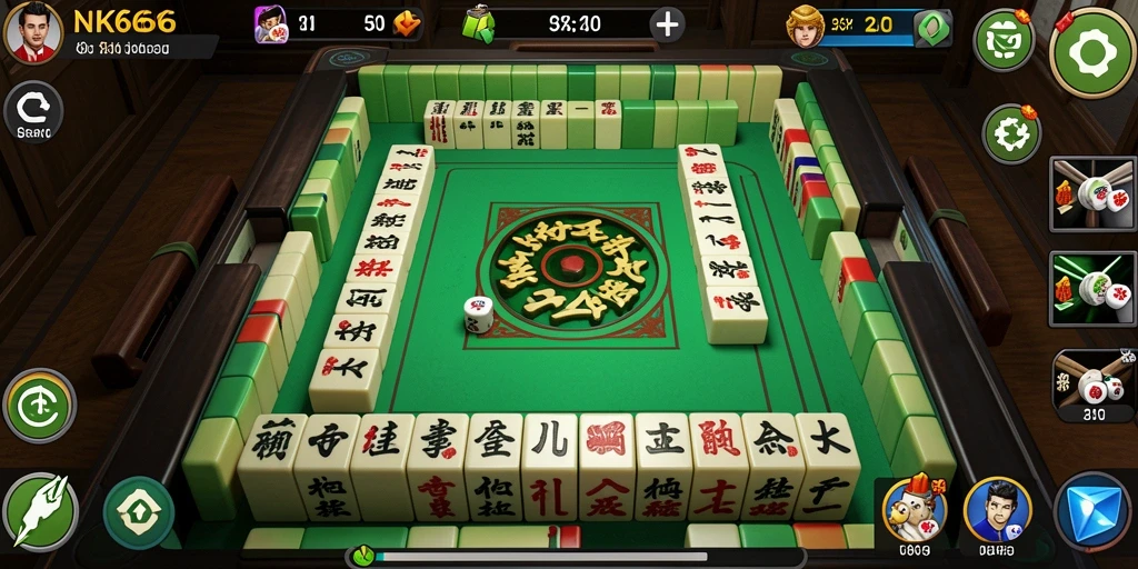 Screenshot NK666 menunjukkan gameplay Mahjong yang mendalam dan menantang.