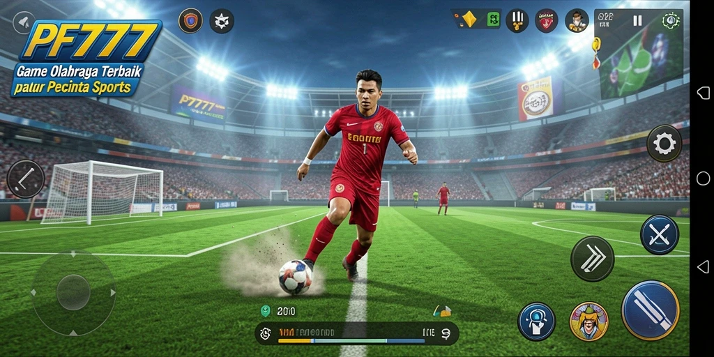 Tampilan screenshot utama PF777 dengan gameplay olahraga yang seru.