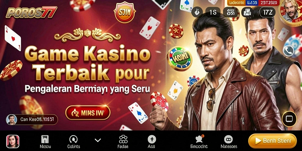 Tangkapan layar utama POROS77 menampilkan gameplay Kasino yang menarik dan dinamis.