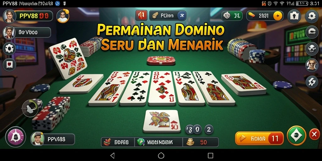 Tangkapan layar gameplay PPV88 yang menampilkan suasana bermain domino.