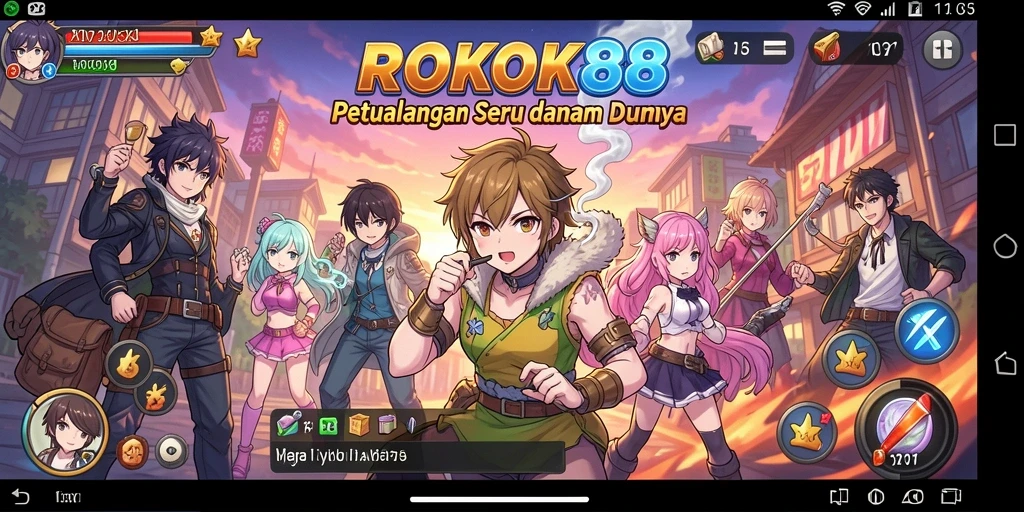 Tangkapan layar menampilkan karakter anime dalam aksi seru.