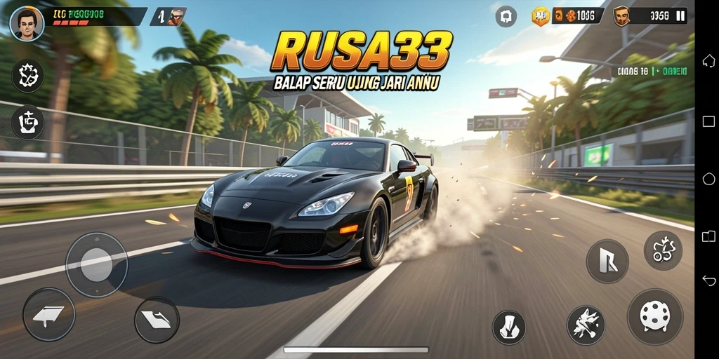 Tampilan gameplay balapan yang cepat dan mendebarkan.