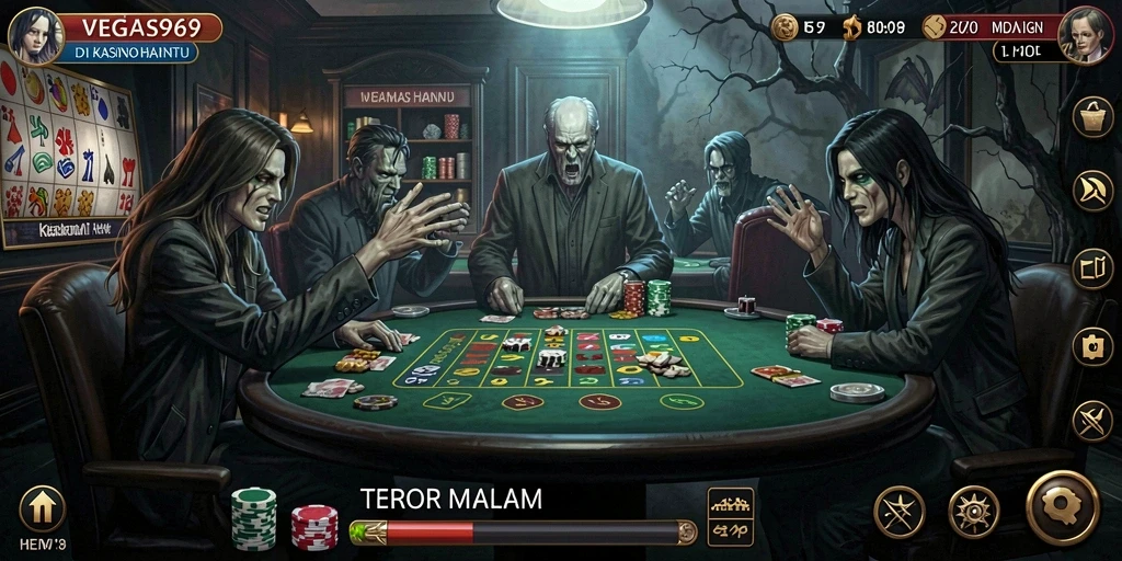 Gameplay menyeramkan dalam suasana kasino angker.