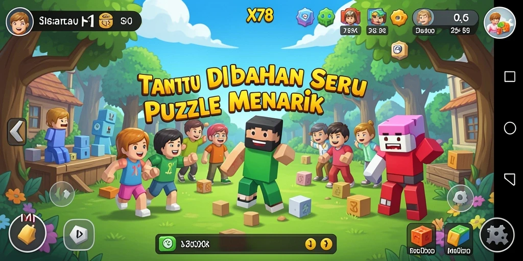 Screenshot X78 menampilkan gameplay puzzle yang menarik dan penuh tantangan.